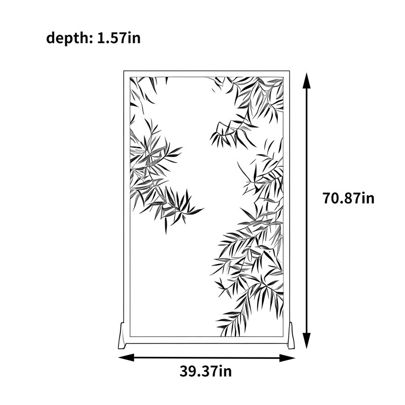 Paravent Bamboo Breeze, H 70,87 po x l 39,37 po x P 1,57 po