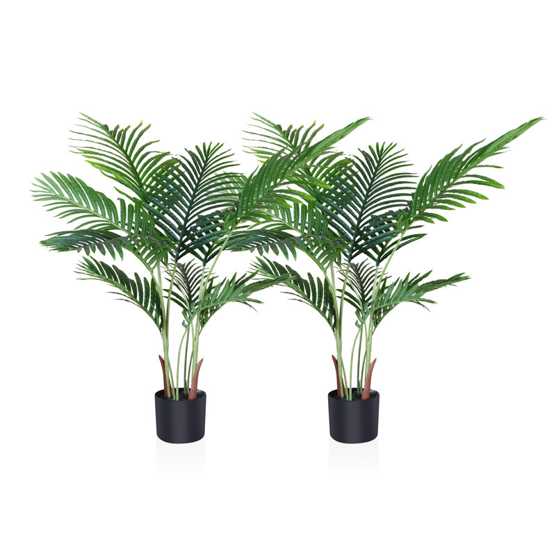 Adcock 2 - Piece Artificial Palm Tree in Pot Set, Faux Plant, 43.3" H x 30" W x 30" D