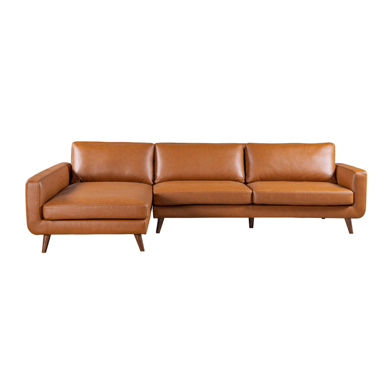 Canapé modulaire en cuir Garland, Orienté à gauche (vu de face)