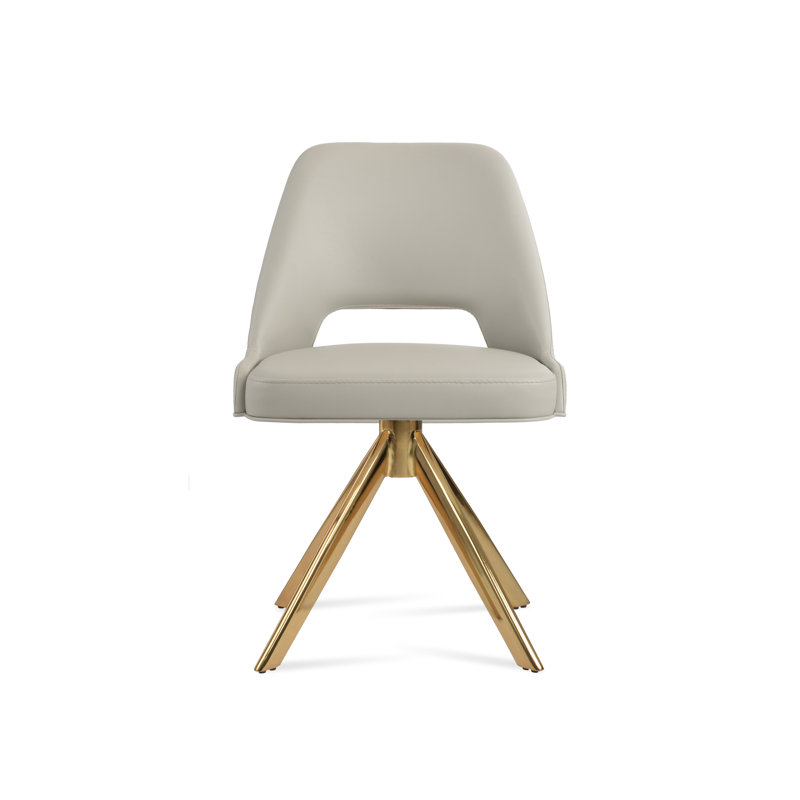 Marash Sword Swivel Side Chair, Light Gray, Gold