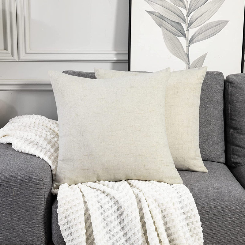 Cynne Square Throw Pillow Cover, Cream, 40cm H x 40cm W x 1cm D