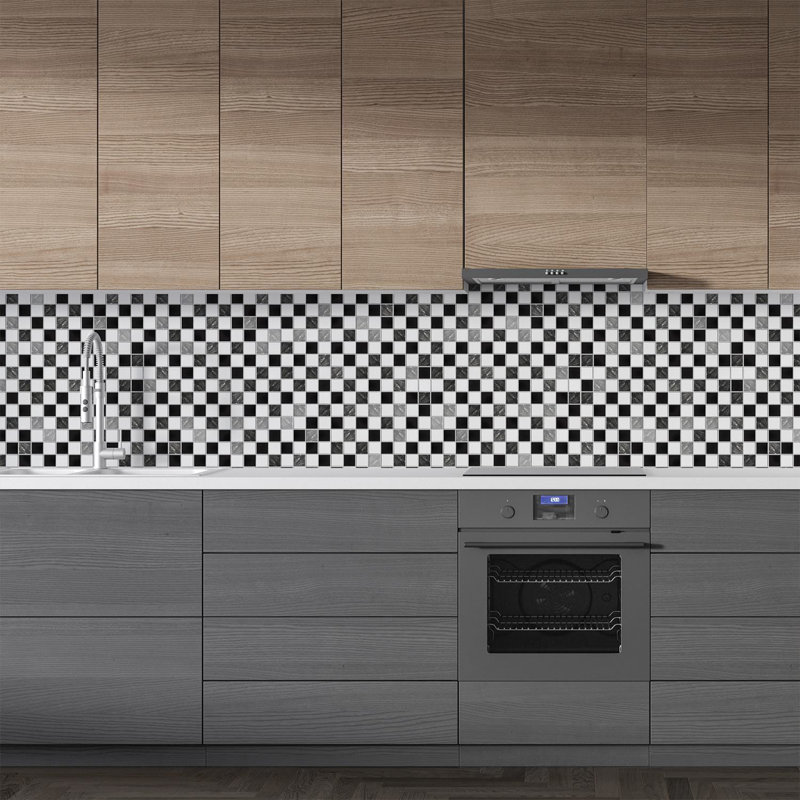 96.77cm W x 96.77cm L PVC Peel and Stick Mosaic Tile