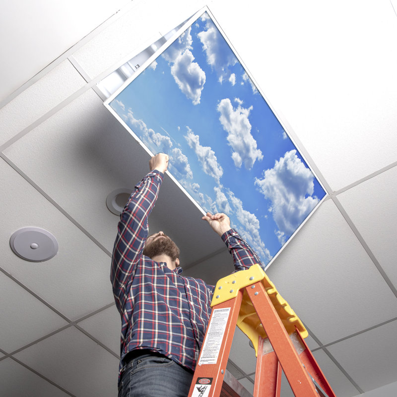 Couvre-lampes fluorescents Cloud Classroom pour plafonniers - pour luminaire 2 x 4 - par Octo Lights