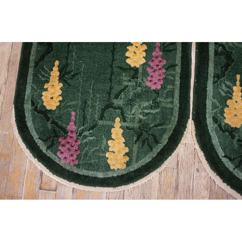 Paire de tapis art déco chinois des années 1920 2 pi x 4 pi