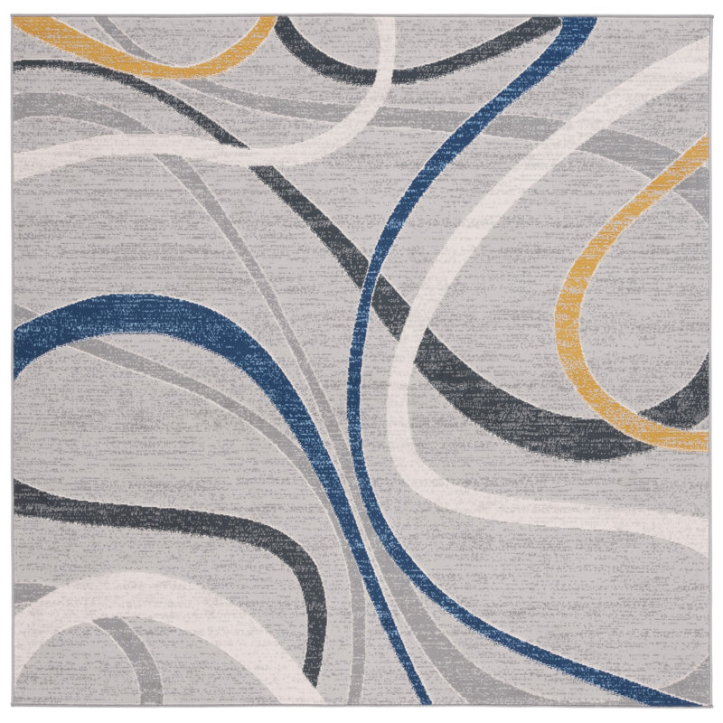 Hanen Performance Abstract Rug, Square 6'7"