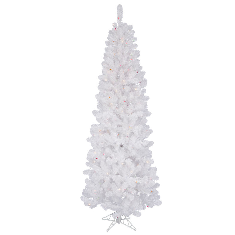 Dilan Sparkle White Spruce Artificial Christmas Tree, 5.5' H, Multi-colored LED