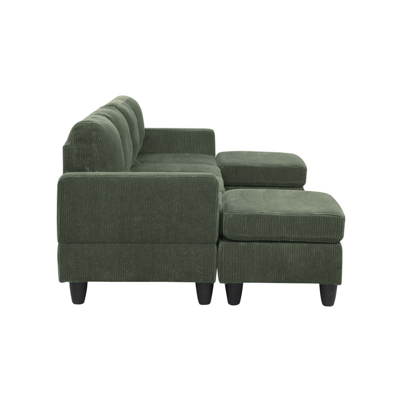 Ranjeeta 101" Wide Modular Sofa & Chaise with Ottoman