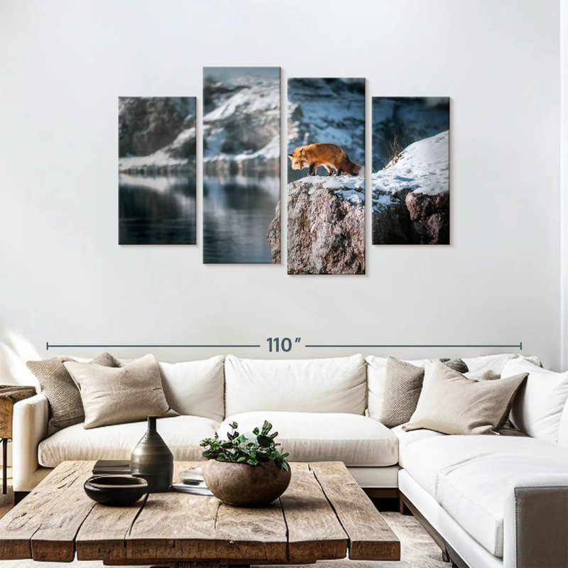 Brampt Fox On Cliff, 48"H x 75"W