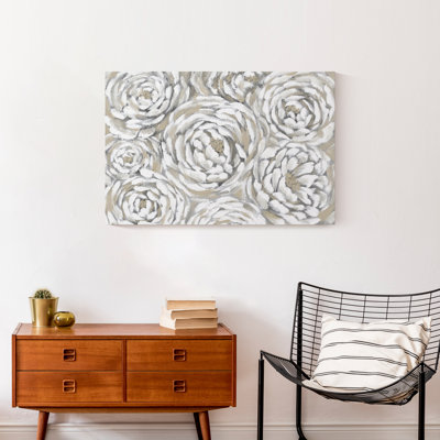 " Cream And Gray Floral "