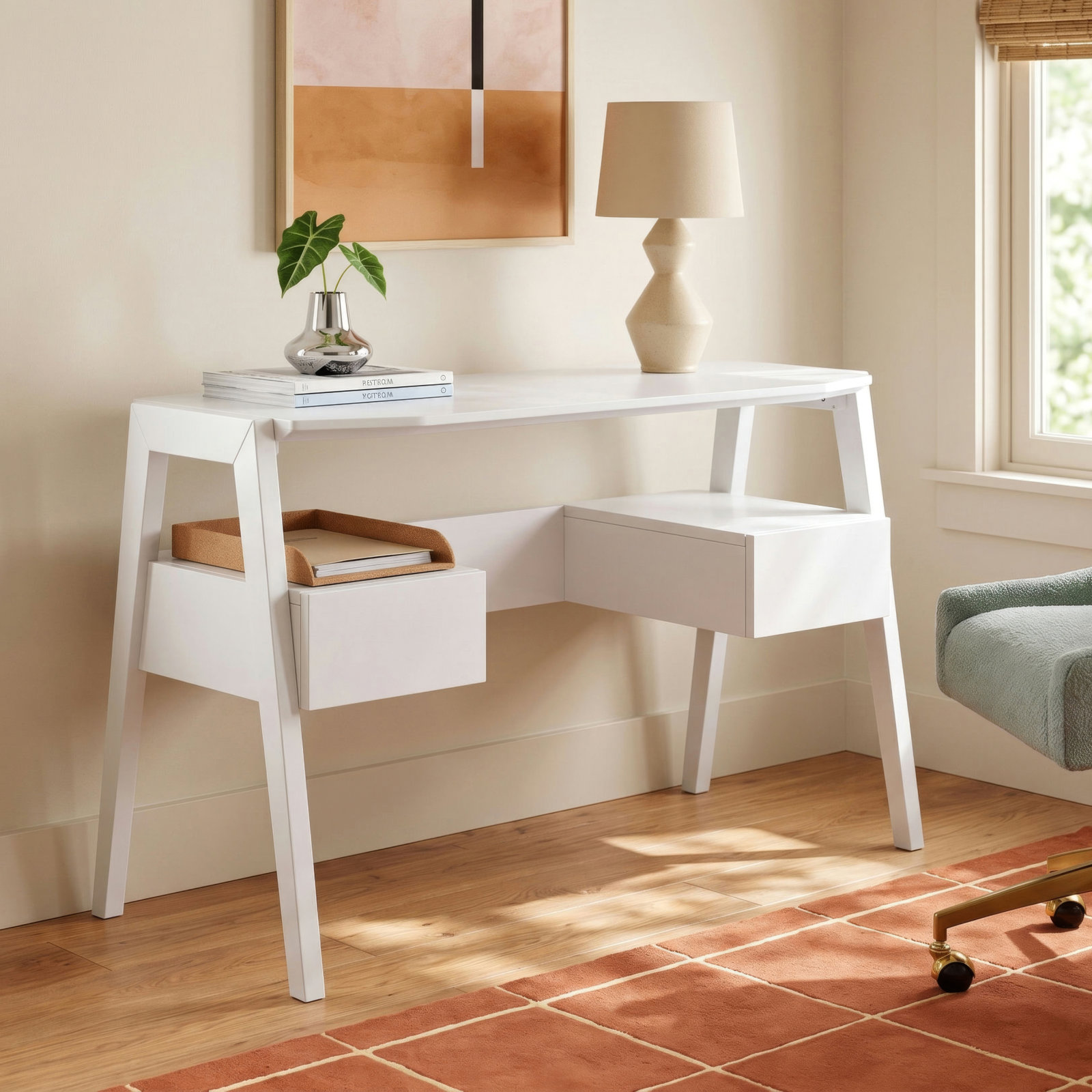 Spero 48.25 " Writing Desk, White