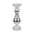 Glass Pillar and Taper Candle Holder with Curved Silhouette and Reflective Accents for Modern Decorative Display-1046169973