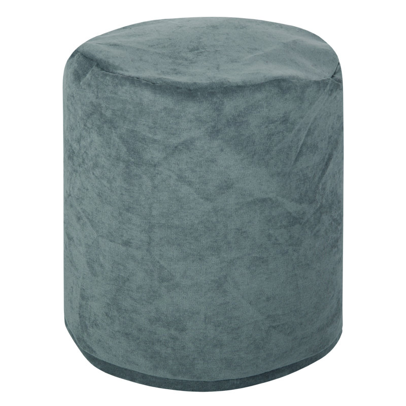 Azure Blue Micro-Velvet 16" Eco-Friendly Pouf Ottoman