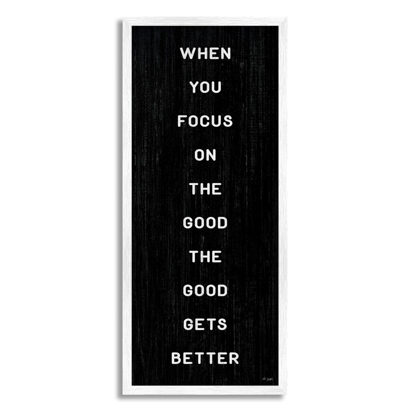 «Focus On Good», impression encadrée sur bois, H 24 po x l 10 po x P 1,5 po, Giclée encadrée blanc bord de mer