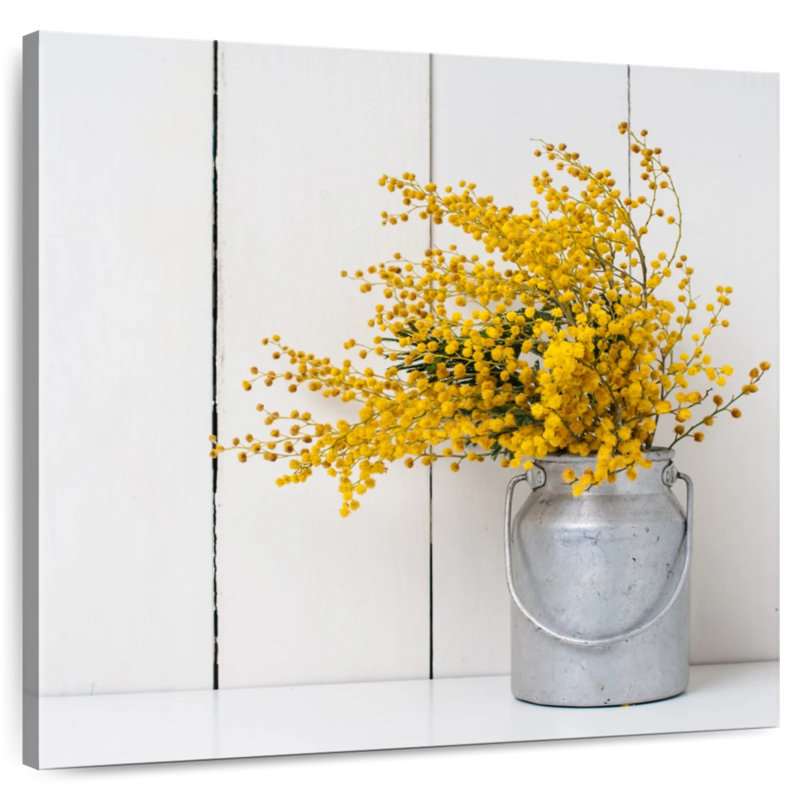 Harnek fleurs de mimosa jaunes, H 10 po x l 10 po