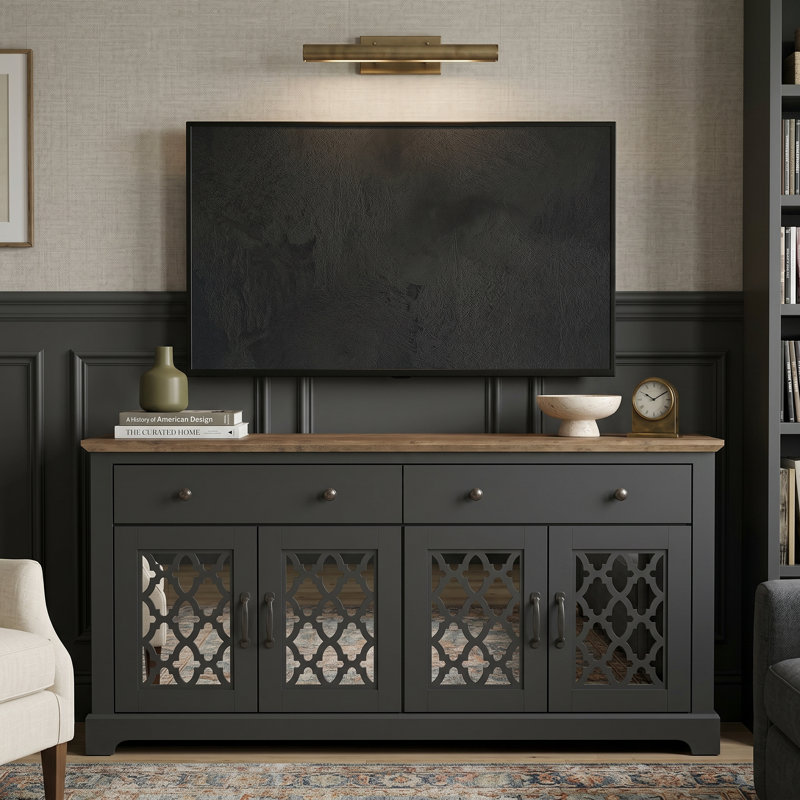 Chessani 2 Drawer Sideboard, Black/Knotty Oak, Moorish