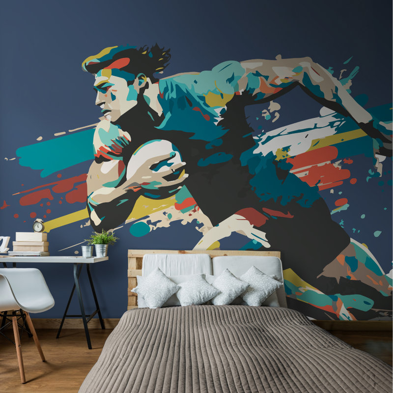 Yue Matte Wall Mural, 300cm L x 240cm W, Blue