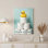 «Duck On Roll», reproduction d'art sur toile tendue sur toile, ensemble de 1 salle de bain