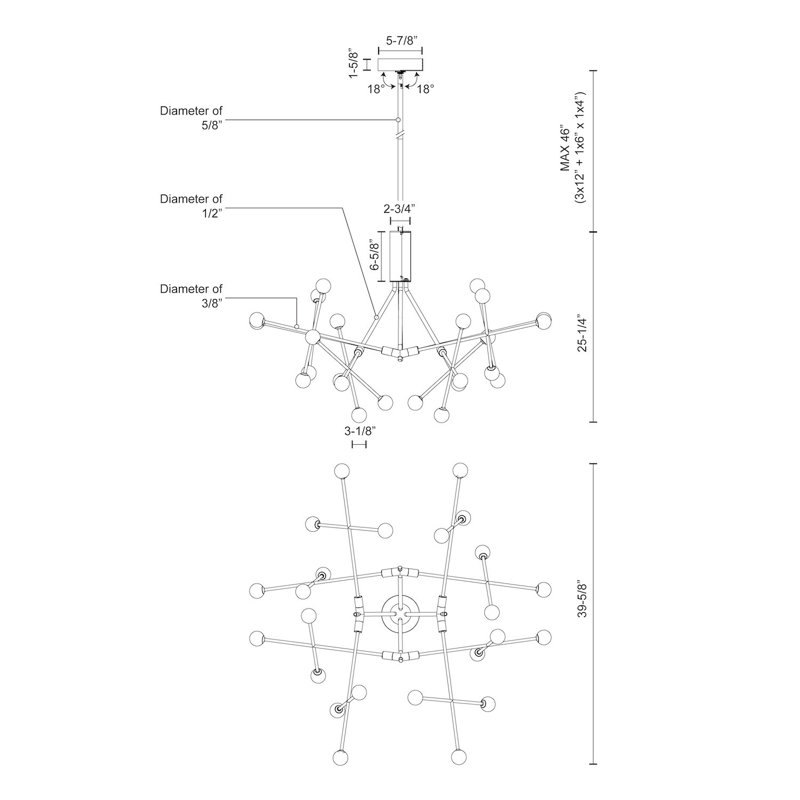 Moto 23 - Light LED Chandelier