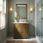 Freestanding Standard Single Vanity Bathroom Vanity With Marble Top-1281410991