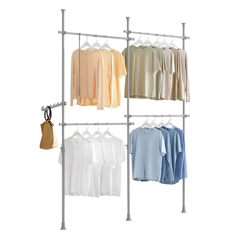Shanell 138cm - 235cm Wide Clothes Storage System, Grey
