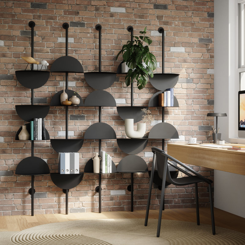 Solis Metal Adjustable Shelf with 4 Functional Shelves, Black