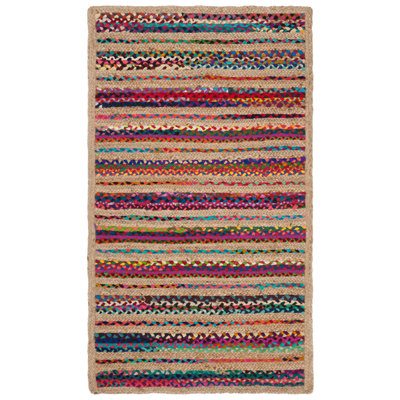 Abhay Hand Woven Jute/Chindi Rug in Natural