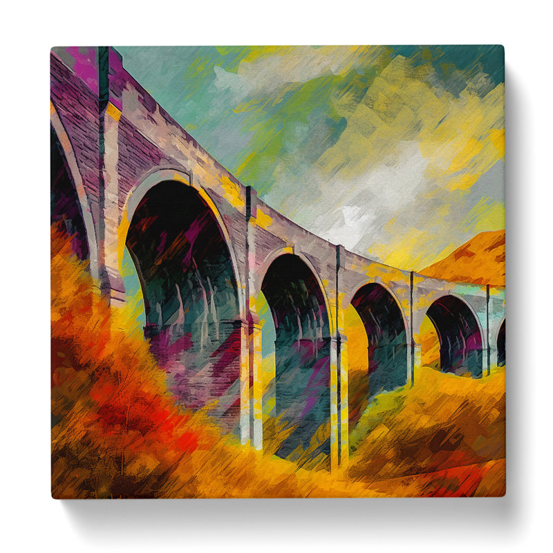 Glenfinnan Viaduct Abstract Art - Wrapped Canvas, 50cm H x 50cm W x 3cm D