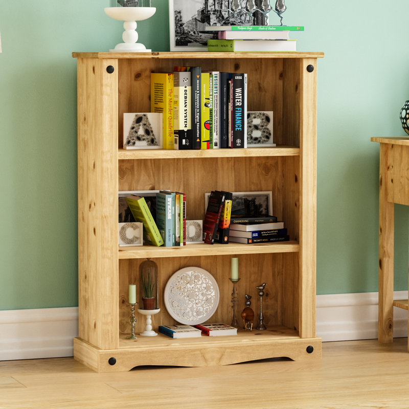 Alfheim 107cm H x 75cm W Solid Wood Standard Bookcase
