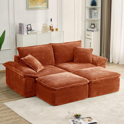 Méridienne à compression 81 po avec 2 coussins 81 po Corduroy