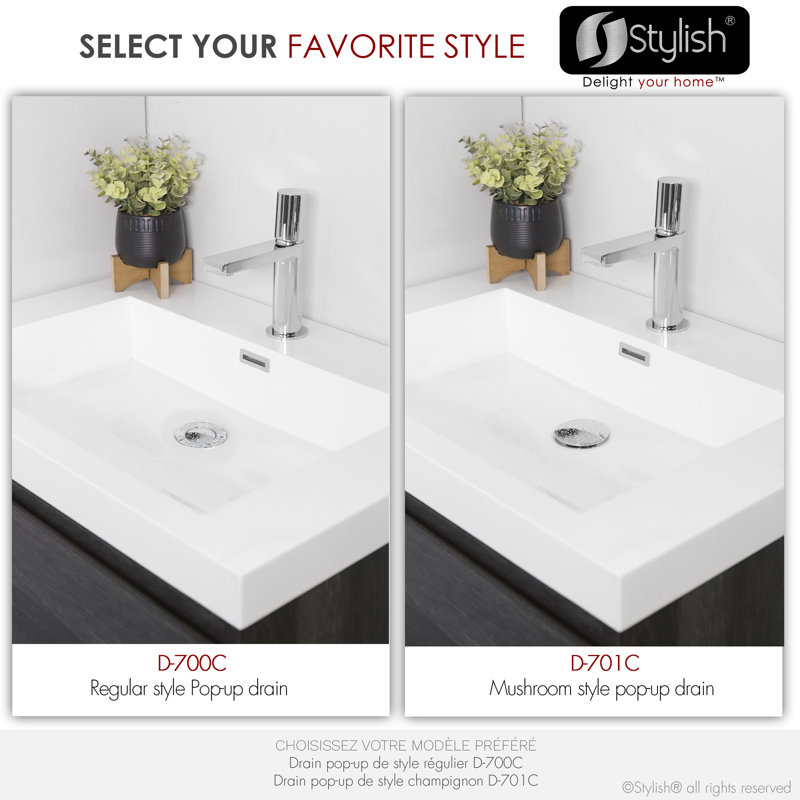 STYLISH Élan Pop-Up Bathroom Sink with Overflow, Chrome