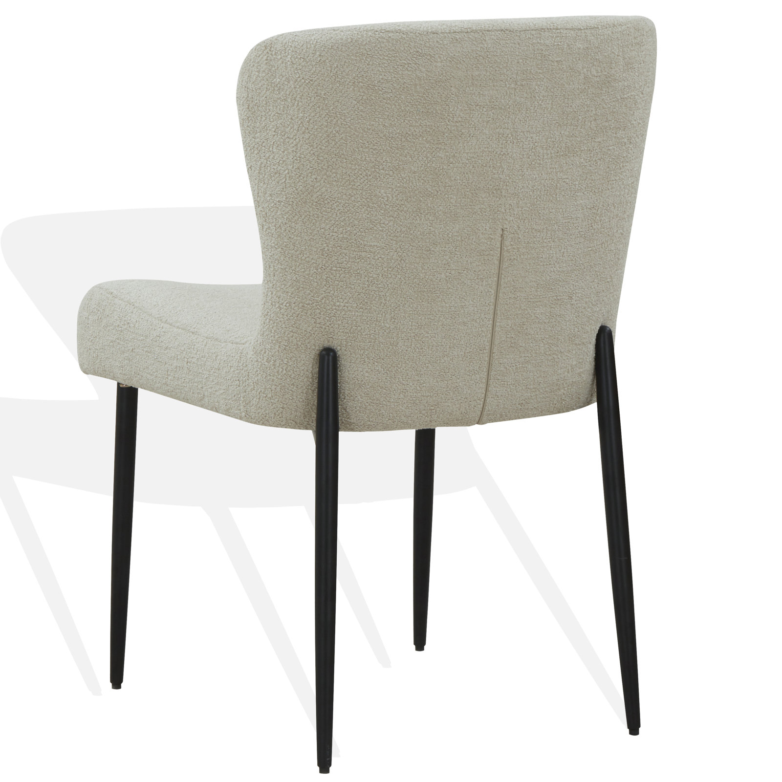 Estrella Boucle And Metal Legs Dining Chair, Taupe
