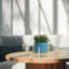 Glossy Ceramic Outdoor Planter on Stand for Indoor Home Decor - Modern Contemporary Flower Pot for Living Room or Patio - Sky Blue-1188667236-1188667232