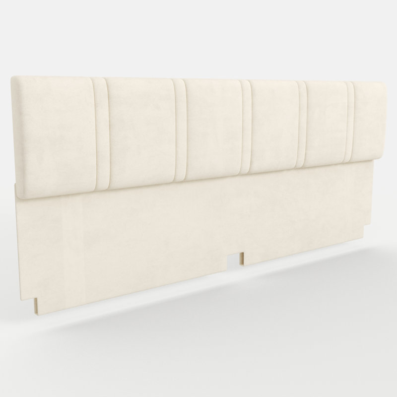 Tête de lit tapissier (avec tissu rabattable), White, Queen