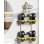 Serviteur de douche suspendu Never Rust, organisateur de douche en aluminium pour la douche intérieure avec crochets et porte-savon, support de rangement pour la salle de bain pour shampooing, rasoirs et serviettes, doré