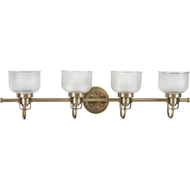 Éclairage de meuble-lavabo en laiton rétro et à luminosité 4 lumières Risley