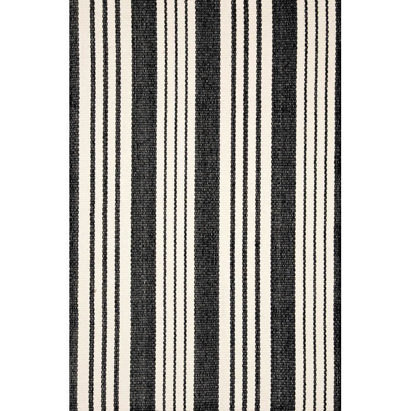 Birmingham Black Handwoven Indoor/Outdoor Rug, Rectangle 6' x 9'