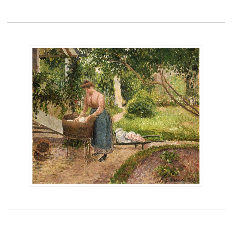«Washeratrice at Eragny» par Camille Pissarro, impression giclée encadrée, H 17,75 po x l 20,55 po