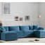 Canapé modulaire en chenille avec sièges profonds et coussins doubles-123337710