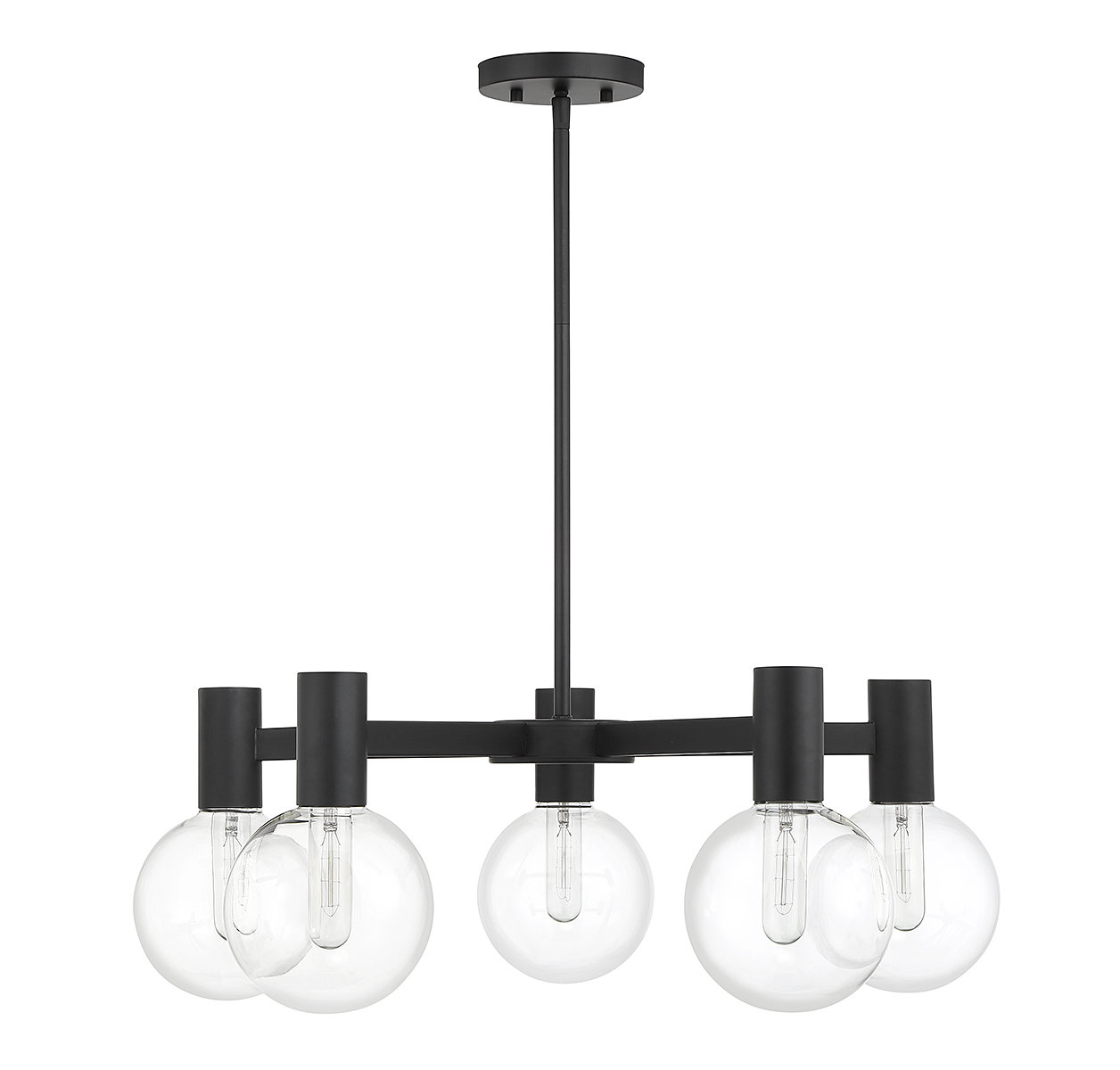 Rorem Chandelier, Matte Black, 5 Lights