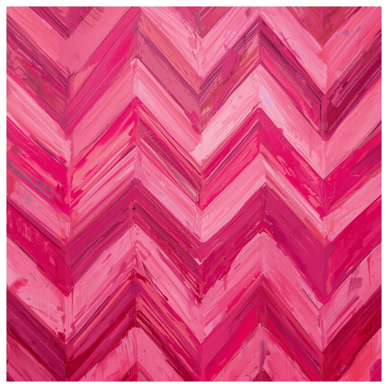 Tapis de bain rose à chevrons zigzag, L 24 po x L 17 po