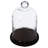 Addysin 7" Glass Decorative Cloche Dome Jars with Wood Base