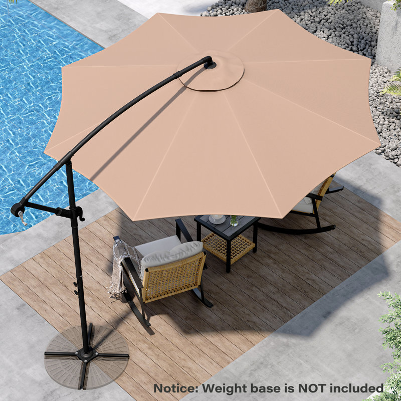 Parasol en porte-à-faux 120 "avec manivelle, Beige