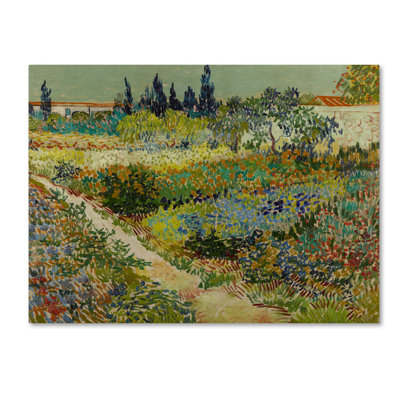 Art mural sur toile tendue - "Garden at Arles" par Van Gogh pour décor de salon, de chambre à coucher ou de bureau - 18 x 24