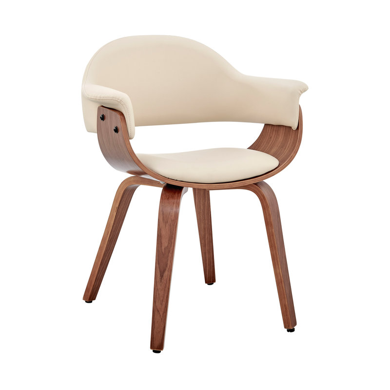 Fauteuil rembourré, Crème, Noyer, Noyer