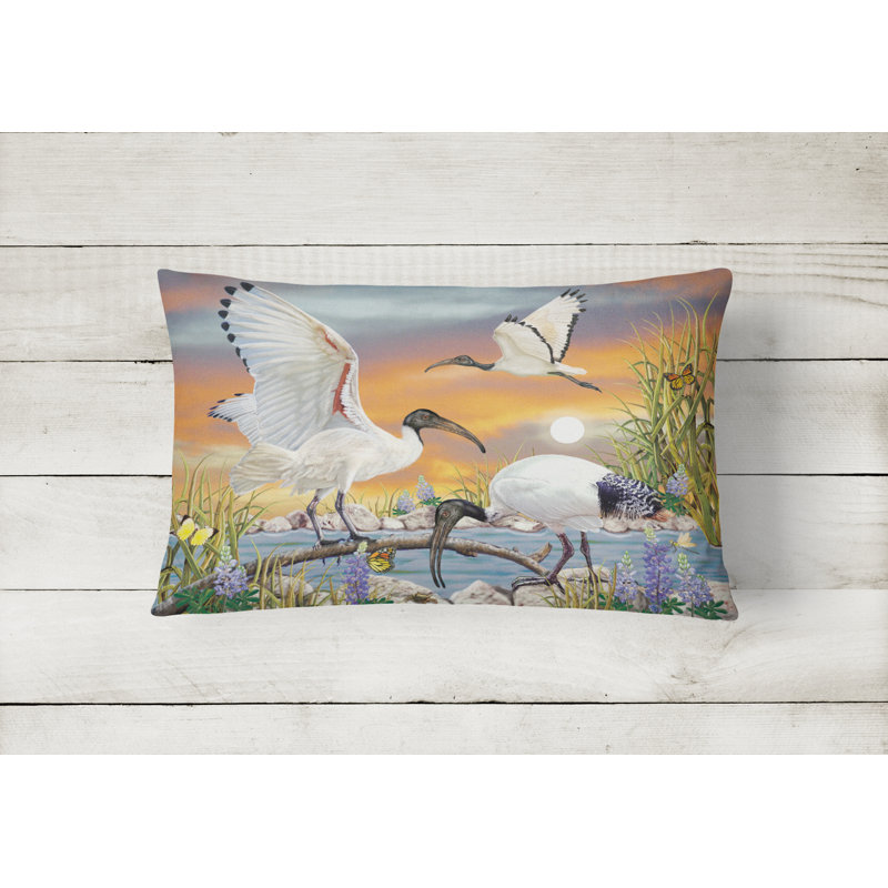 Outdoor Throw Pillow, Sacred Ibis
