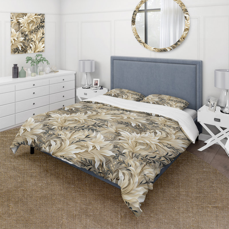 Driftwood Zen Tropical Pattern II Duvet Cover, King Duvet Cover + 2 King Shams