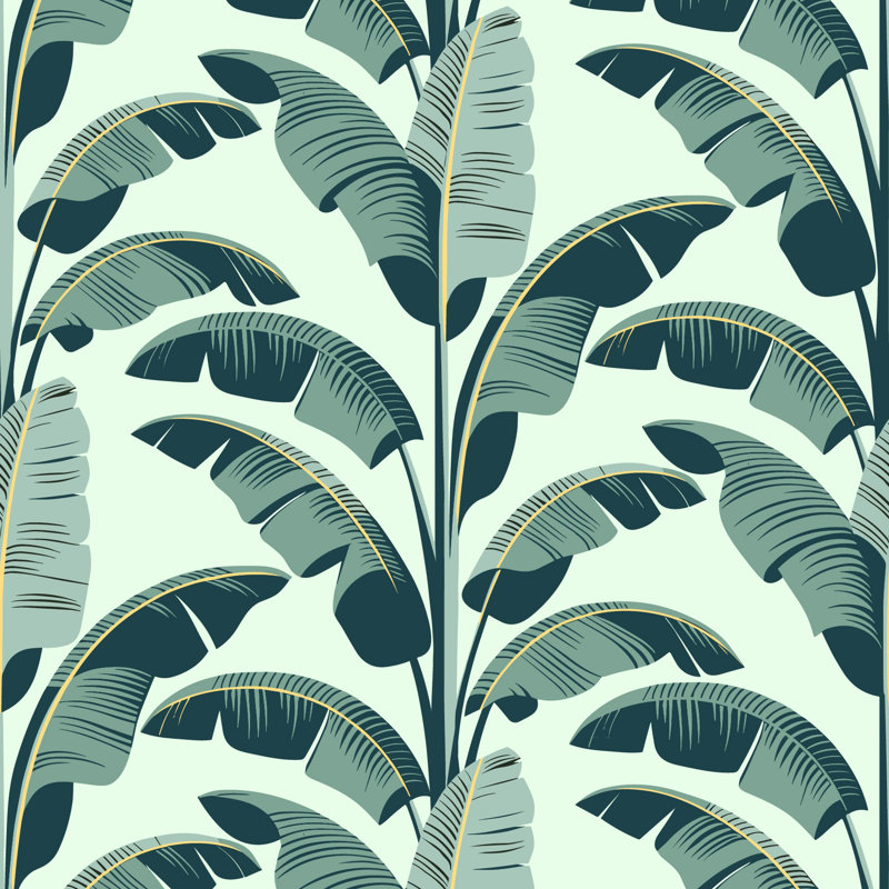 Feuille de bananier - Papier peint vert