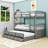 Twin-Over-Twin Wood Bunk Bed With Twin Trundle And Drawers,Ladder-398277058