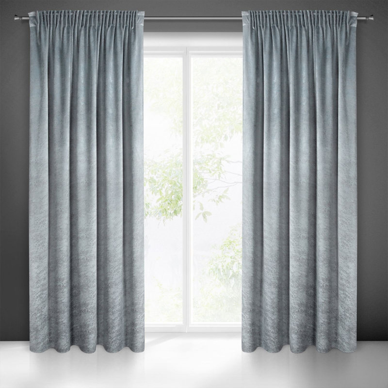 Adaelyn Slot Top Blackout Thermal Single Curtain, Dark Grey