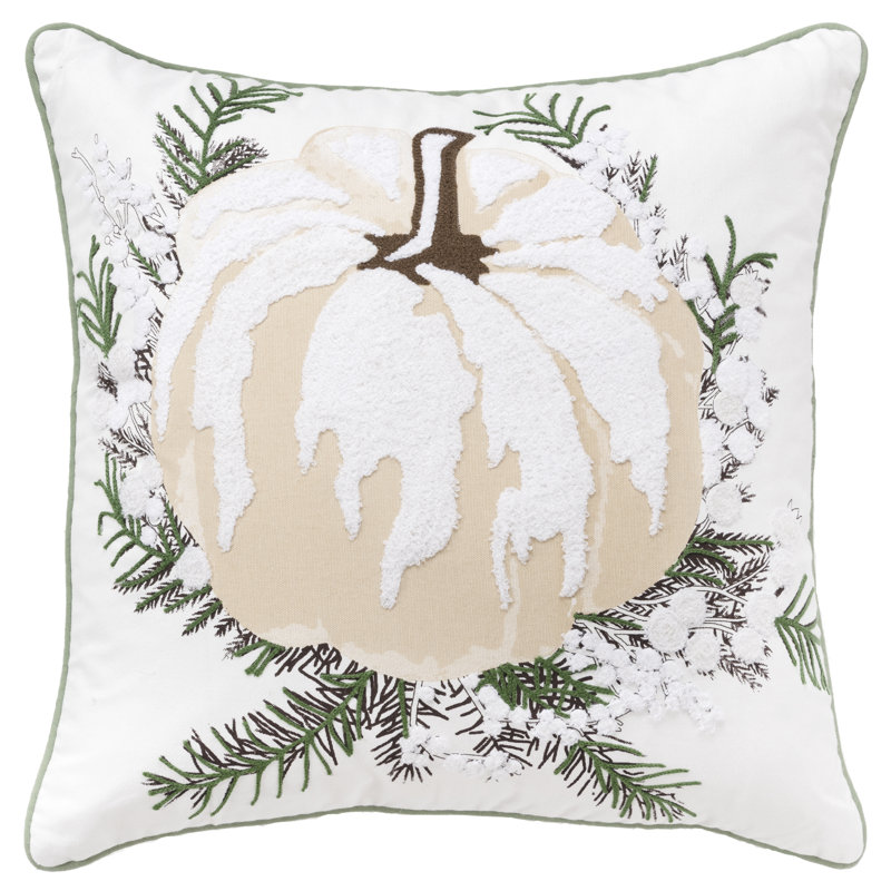Embroidered Cotton Throw Pillow